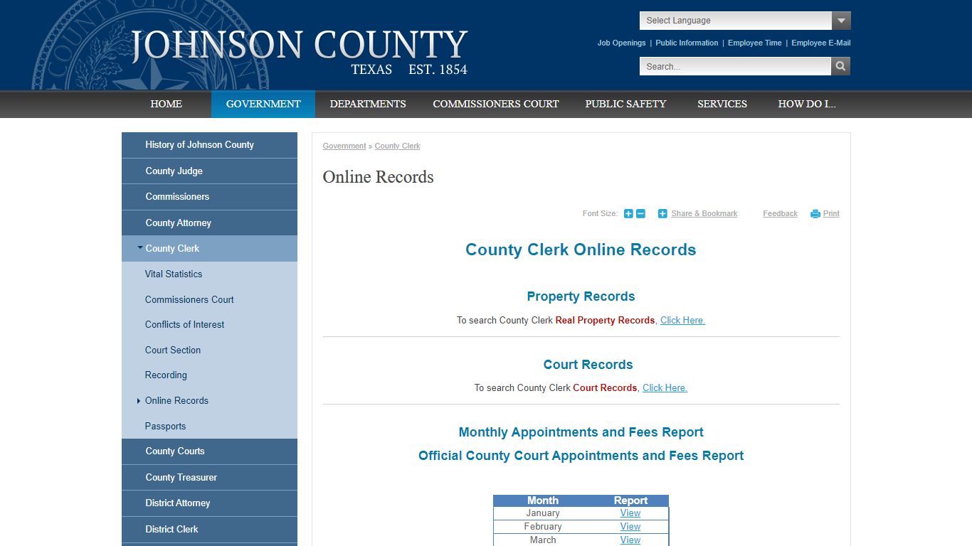 Online Records | Johnson County, TX
